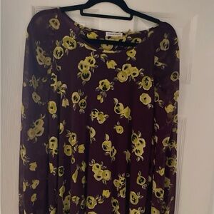 Calvin Klein Top with Yellow Floral Pattern